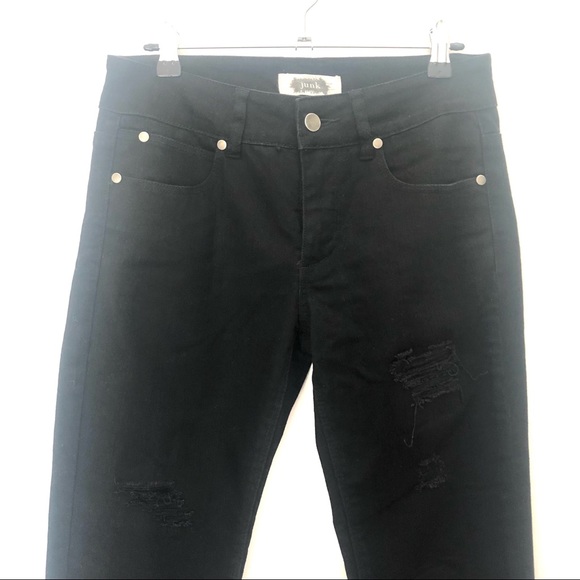 Junk Size 10 Black Distressed Jeans Mid Rise Slim Fit 5 pockets 98% cotton - Picture 3 of 11
